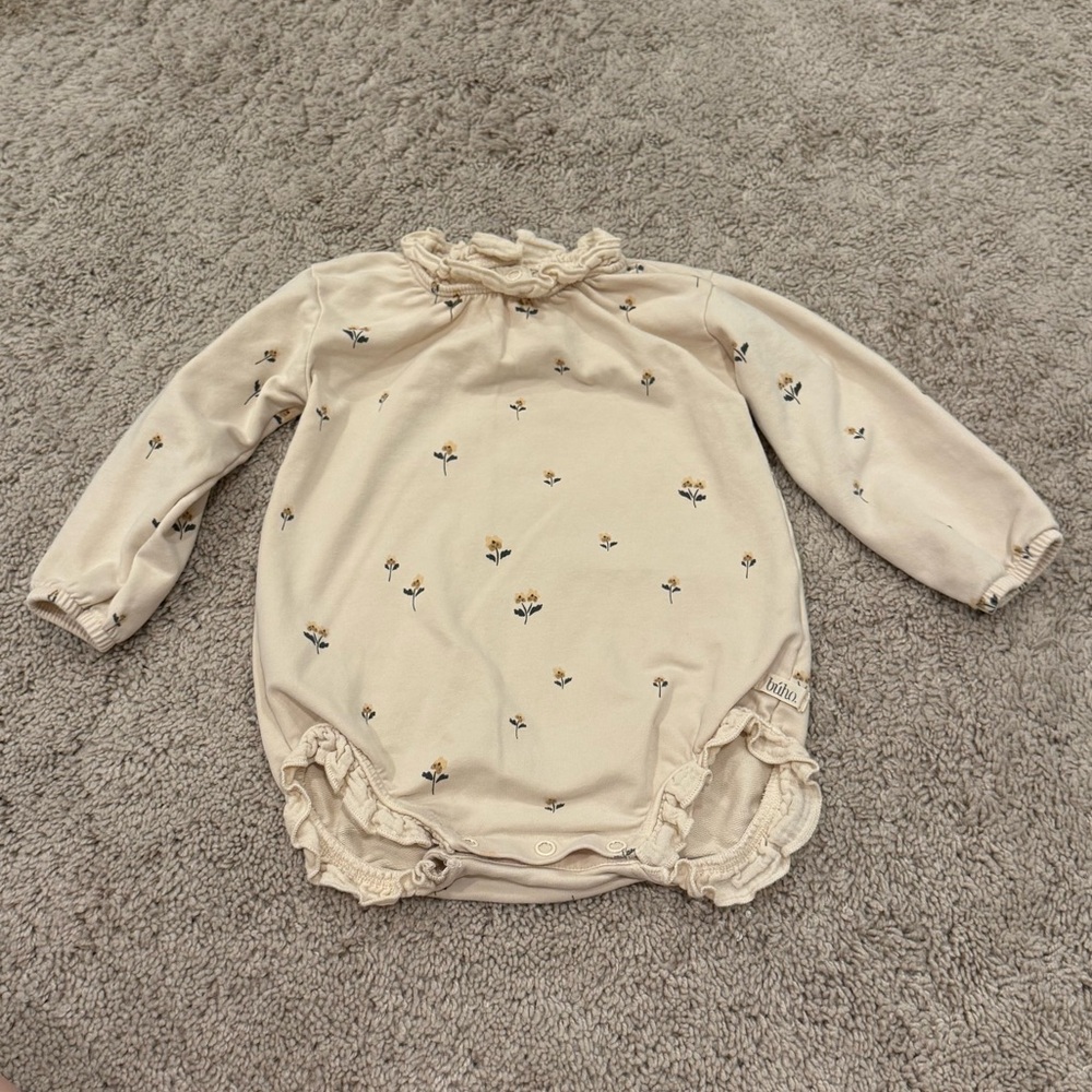 Cream Floral Kids One Piece